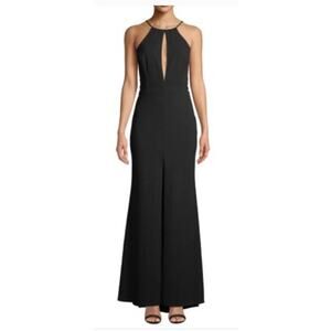 Jay Godfrey Bertoia Evening Gown Black Crepe Cutout Sleeveless Gown Sz 6 NWT